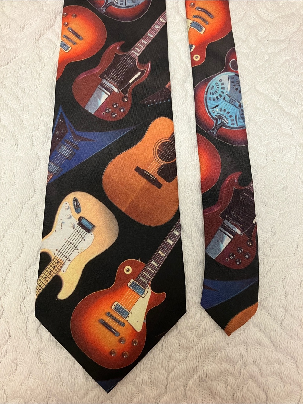 Ralph Marlin Guitar II theme men’s tie, guitars, vintage 1995